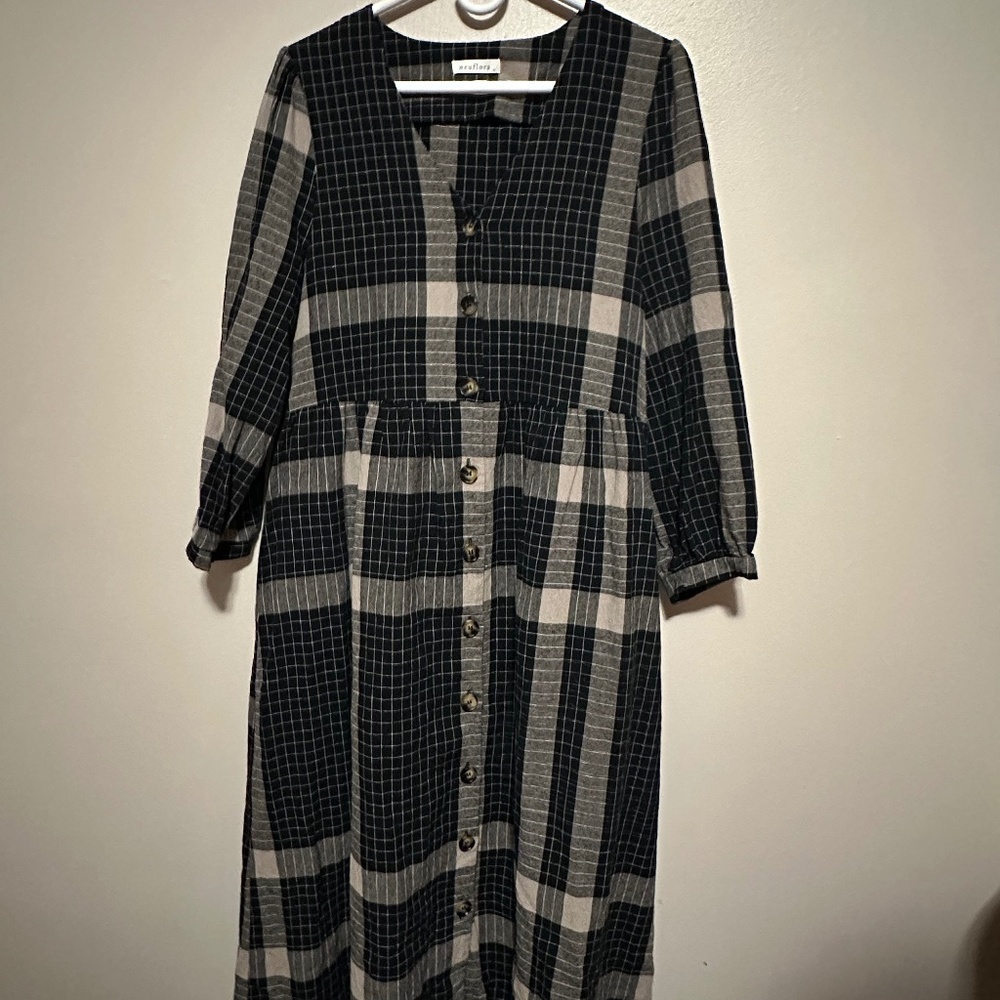 Neuflora Plaid Button-Down Dress